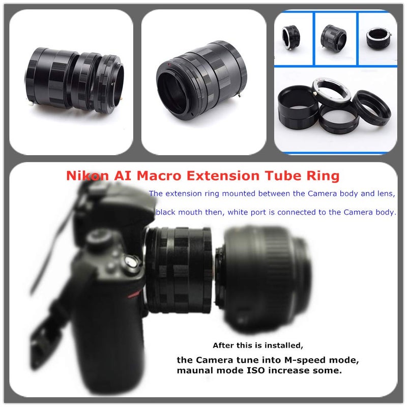 Amopofo Extension Tube Macro Ring Compatible with for AI D7100,D7000,D5600,D5500,D5300,D5200,D3300,D3200,D3100, D3000,D810,D70, D80, D90, D40,D4,D4S,D3,D3S,D3X,D2,D2H,DSLR Camera - Image 5